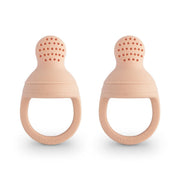 Mushie Silicone Fresh Food Feeder with Lid, 2pk (2 Colors)