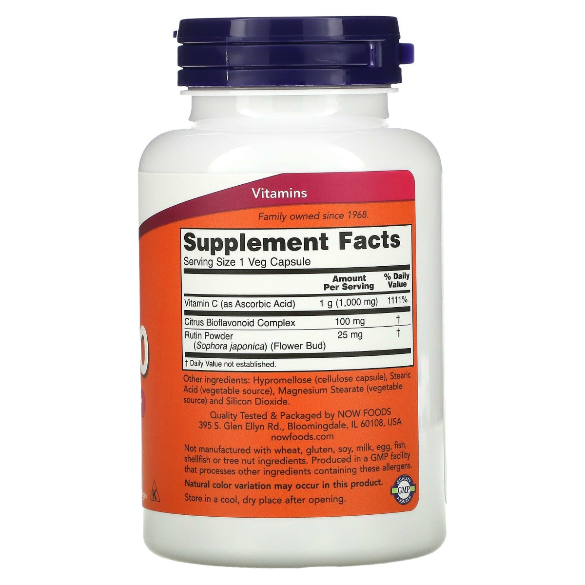 NOW Foods Vitamins C-1000 Bioflavonoids, 100 Veg Caps (Exp 11/27)