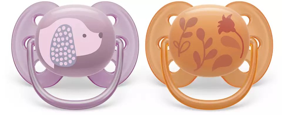 Philips Avent Ultra Soft Pacifiers, 2pk - 6-18M (2 Designs) - Pupsik Singapore