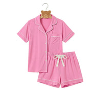 MPJ Kids Alaise Bamboo Pyjamas Short Set – Bubblegum Pink (5 Sizes) - Pupsik Singapore