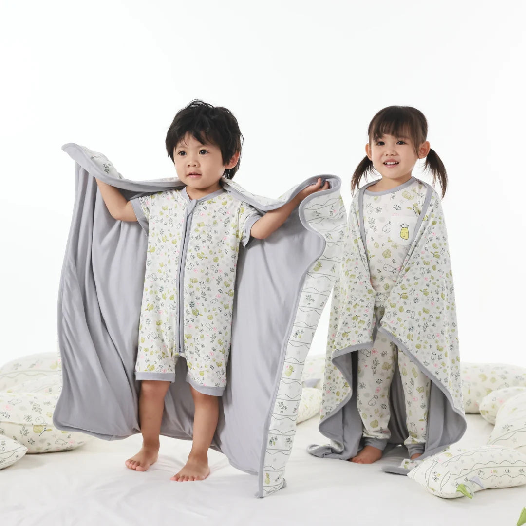 Baa Baa Sheepz Baby Short Sleeve Zip Romper - Dream Garden A Cream (1 Size)