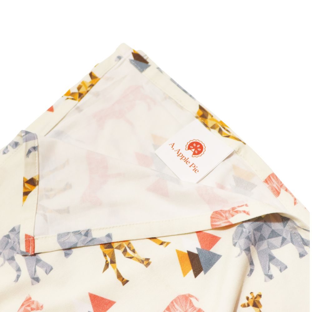 A, Apple Pie Bamboo Baby Hat & Swaddle Set - Safari
