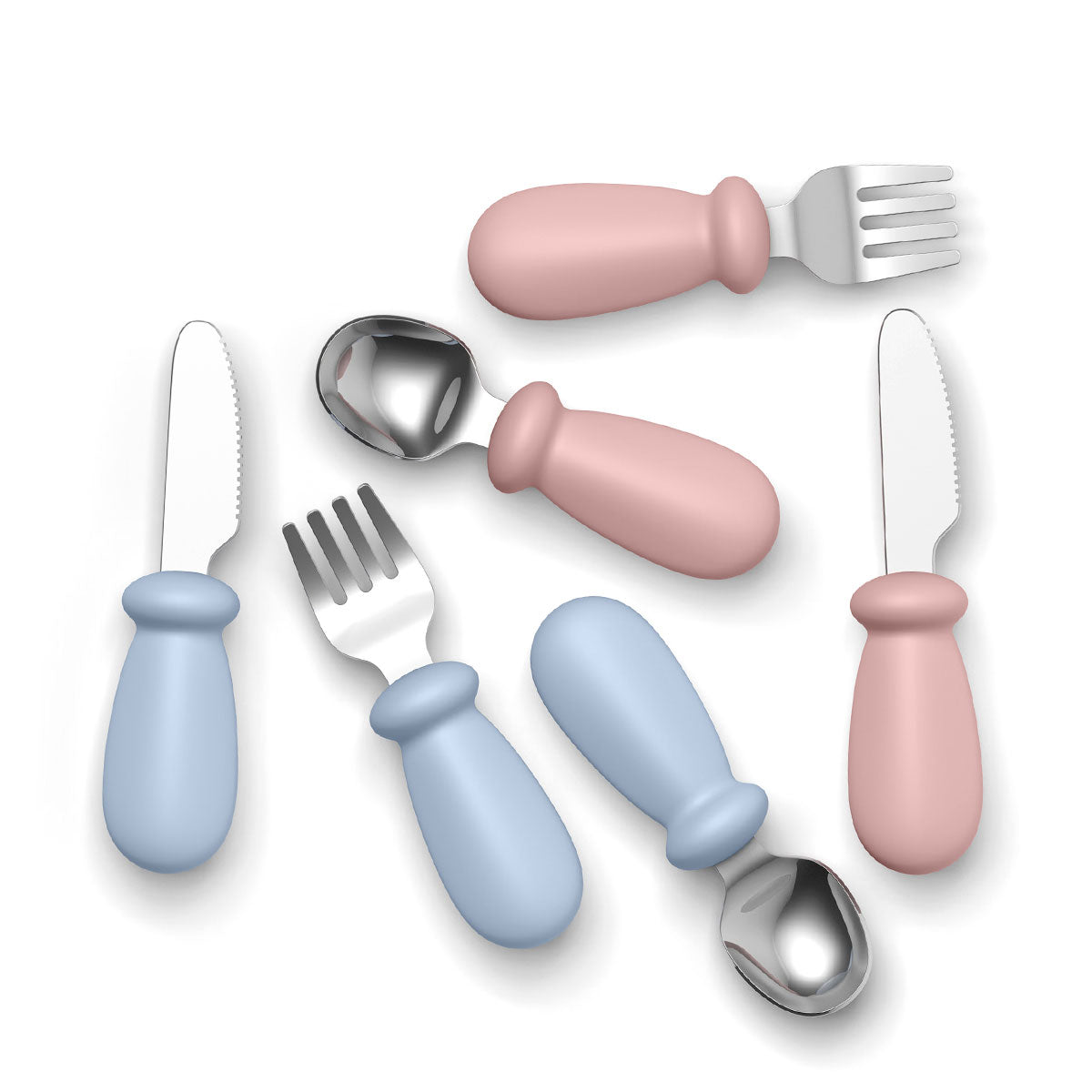 Biomom Baby Fork, Spoon and Knife Mushroom Set (5 Colours)