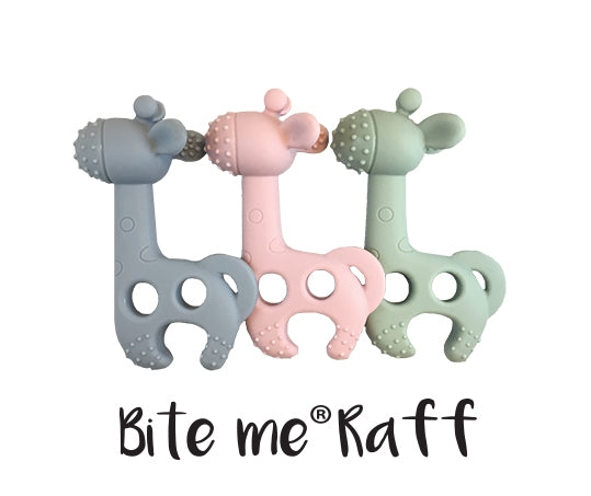 Diaper Champ Bite Me Raff Teether - Blue Grey