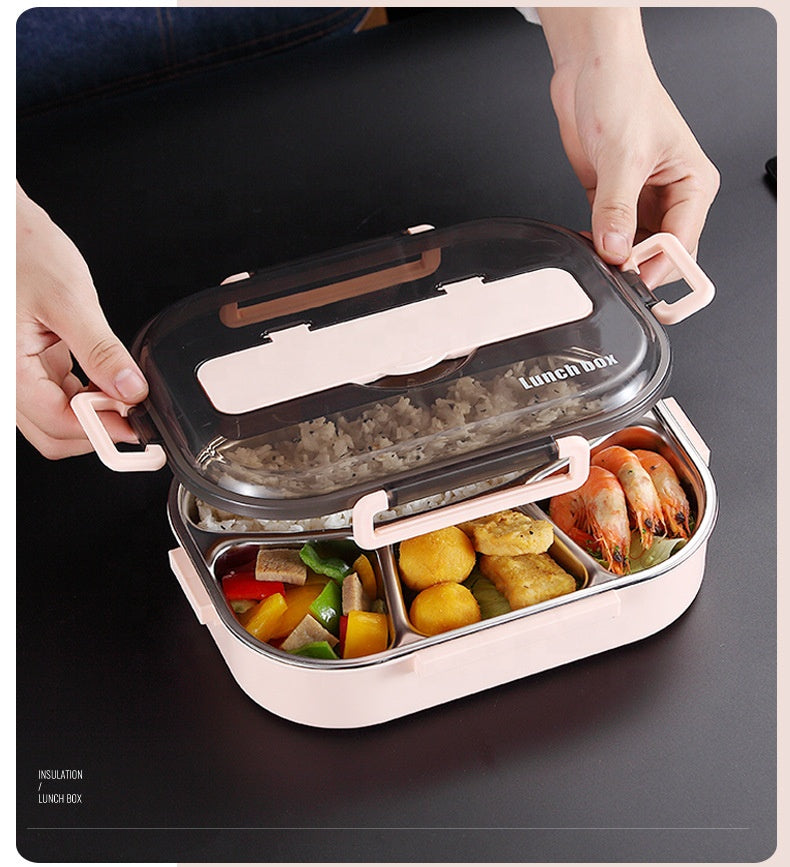 Biomom 3-Compartment Lunch Box - Pink