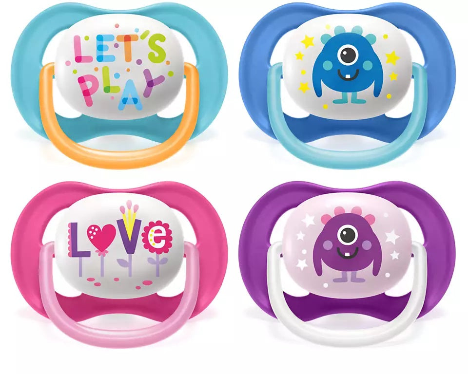 Philips Avent Ultra Air Pacifier, 2pk - 6-18M (14 Designs) - Pupsik Singapore