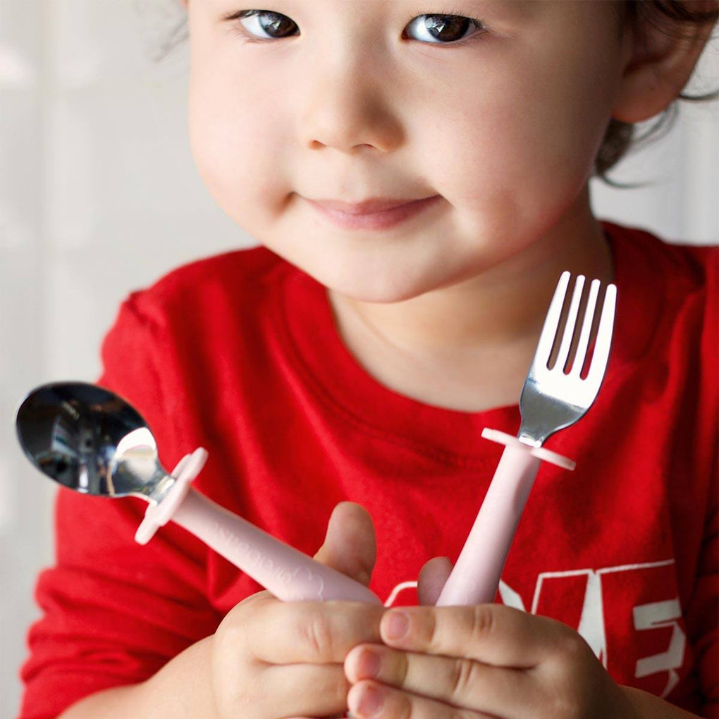 Grabease Stainless Steel Toddler Utensil Set - Fork, Knife & Spoon (3 Colors) - Pupsik Singapore