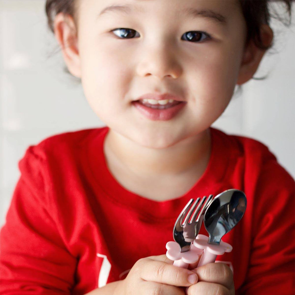 Grabease Stainless Steel Toddler Utensil Set - Fork, Knife & Spoon (3 Colors) - Pupsik Singapore