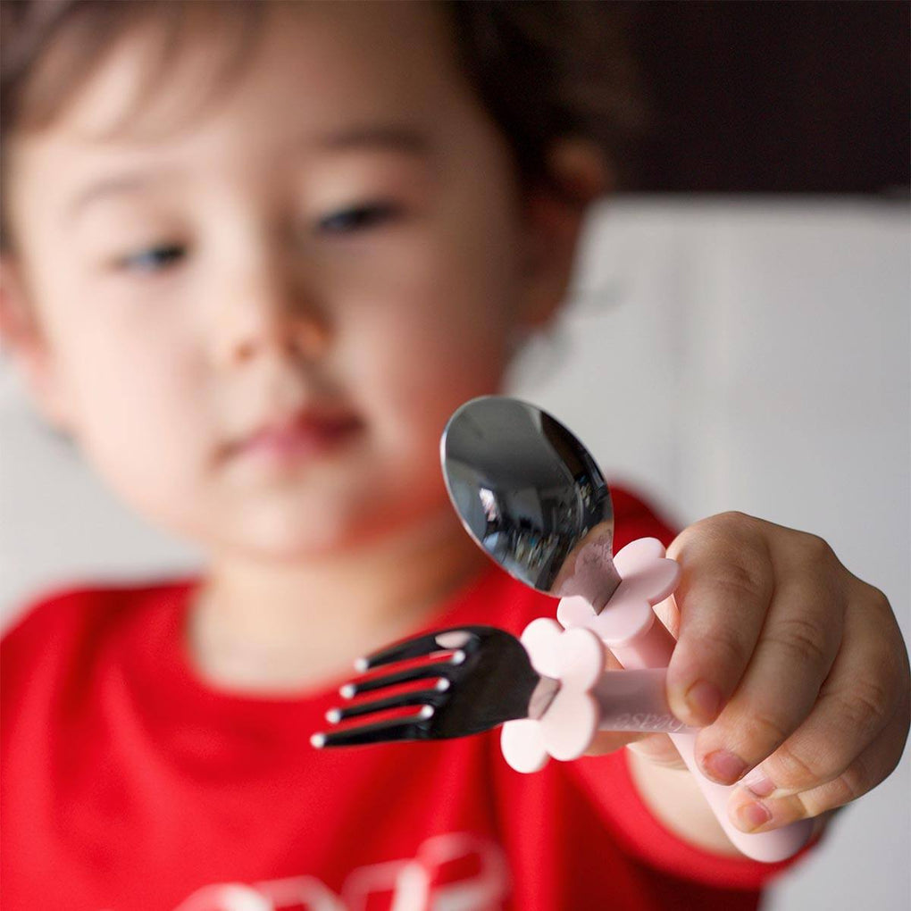 Grabease Stainless Steel Toddler Utensil Set - Fork, Knife & Spoon (3 Colors) - Pupsik Singapore