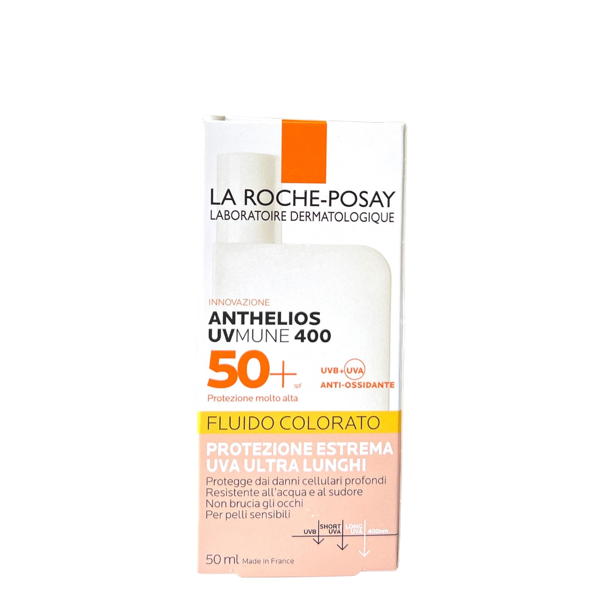 La Roche-Posay Anthelios UVMune 400 Invisible Fluid Tinted Sunscreen, SPF50+  - Made in France - Exp 02/26
