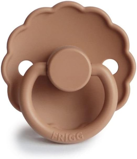 FRIGG Daisy Latex Baby Pacifiers, 1pk – Peach Bronze (2 Sizes)