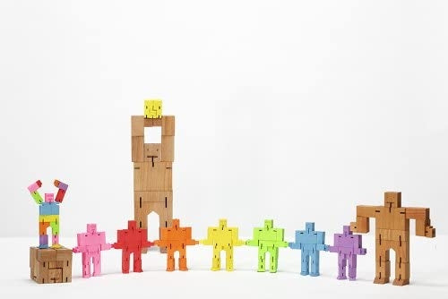 Areaware Small Cubebot Wooden Toy Robot Puzzle - Guthrie