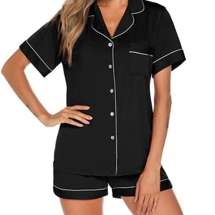 MPJ Alaise Bamboo Pyjamas short set – Black (3 Sizes)