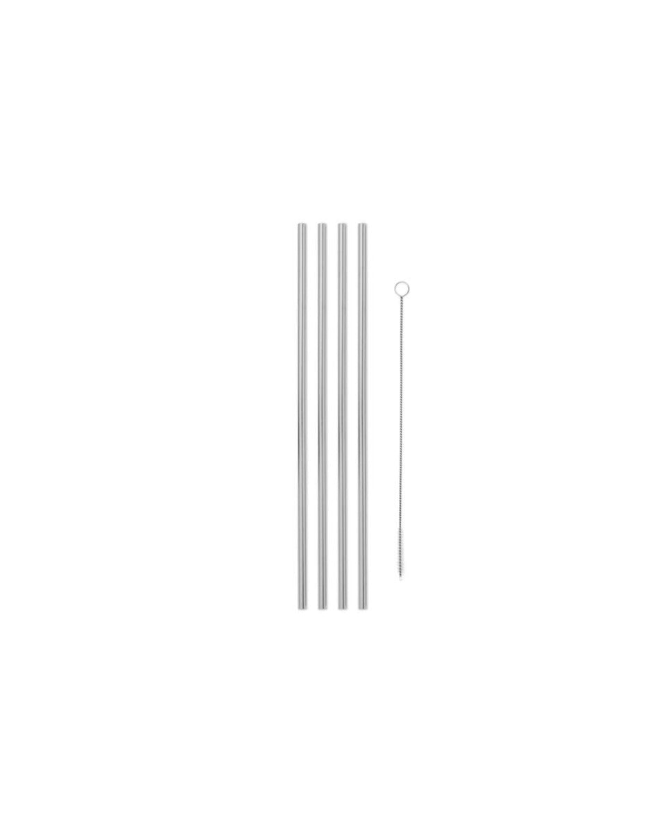 W&P Porter Set of 4 Metal Straws, 10 inches (3 colors)