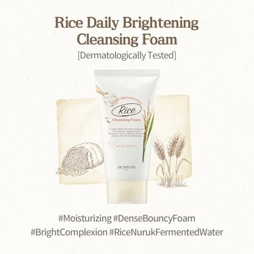Skinfood Rice Daily Brightening Cleansing Foam, 150ml (Exp 02/27)