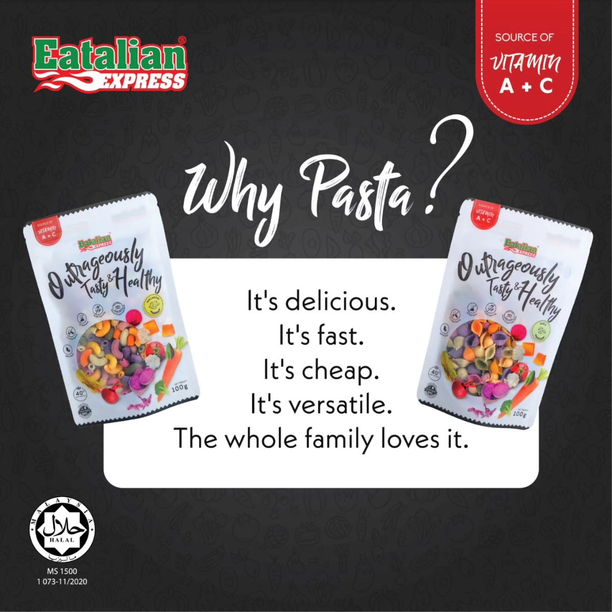 Eatalian Express Baby Veggie Pasta, 250g - Star (Exp 03/27)