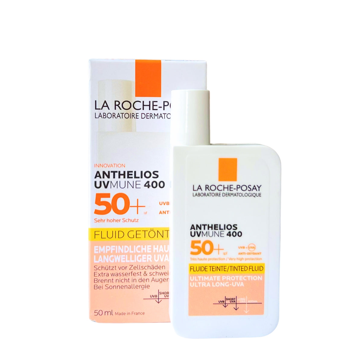 La Roche-Posay Anthelios UVMune 400 Invisible Fluid Tinted Sunscreen, SPF50+  - Made in France - Exp 02/26