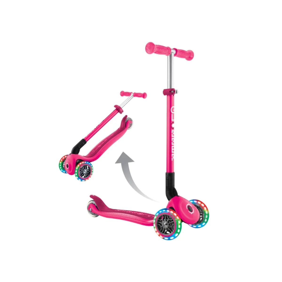 Globber Primo Height-Adjustable Foldable 3 Wheel Scooter (LED Wheels) (9 Types) | 3-7Y - Pupsik Singapore