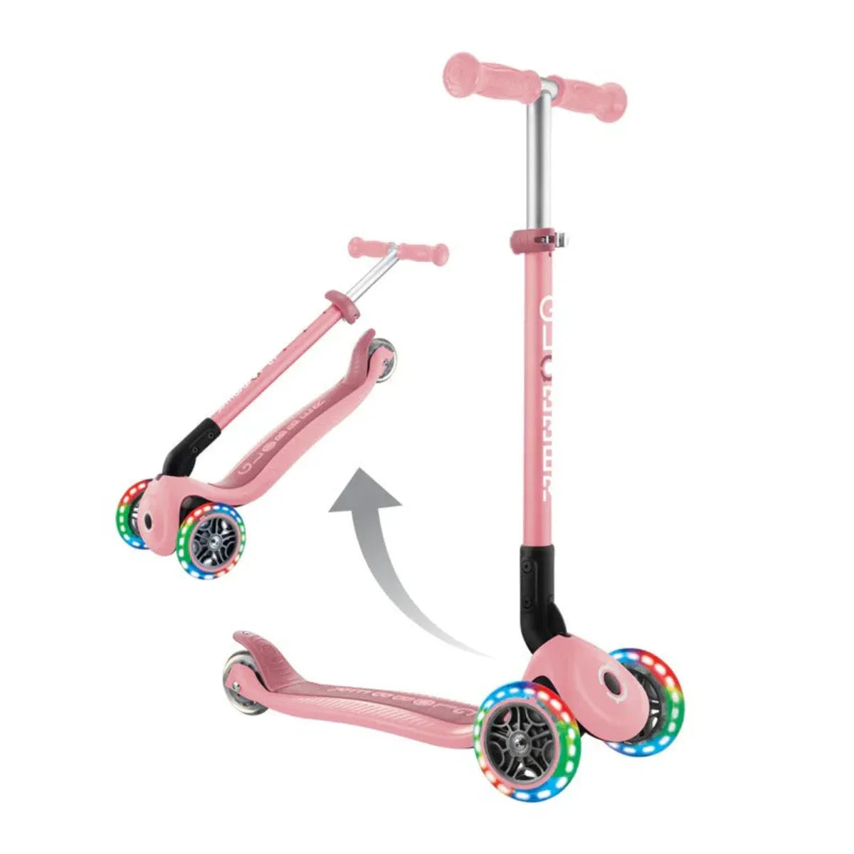 Globber Primo Height-Adjustable Foldable 3 Wheel Scooter (LED Wheels) (9 Types) | 3-7Y - Pupsik Singapore