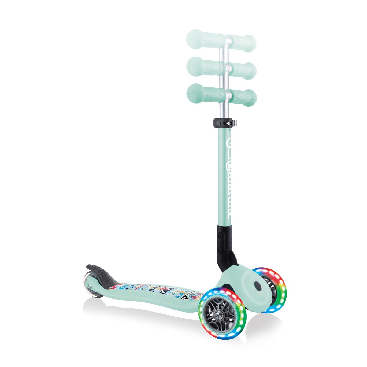 Globber Junior Foldable Fantasy Lights Scooter (LED Wheels) - 8 Colors - Pupsik Singapore