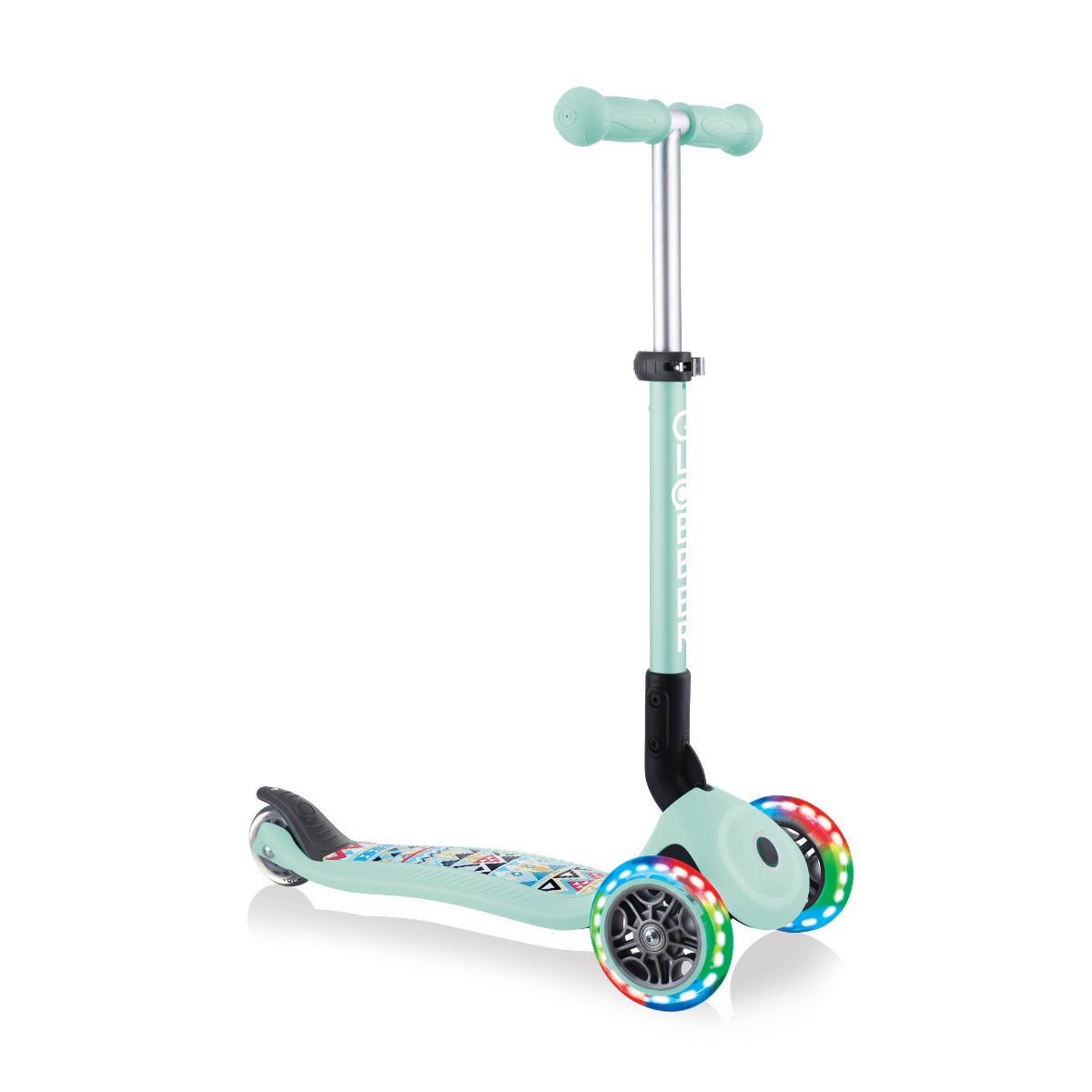 Globber Junior Foldable Fantasy Lights Scooter (LED Wheels) - 8 Colors - Pupsik Singapore