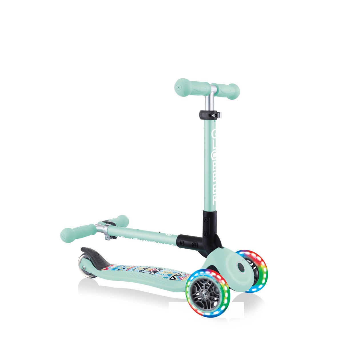 Globber Junior Foldable Fantasy Lights Scooter (LED Wheels) - 8 Colors - Pupsik Singapore