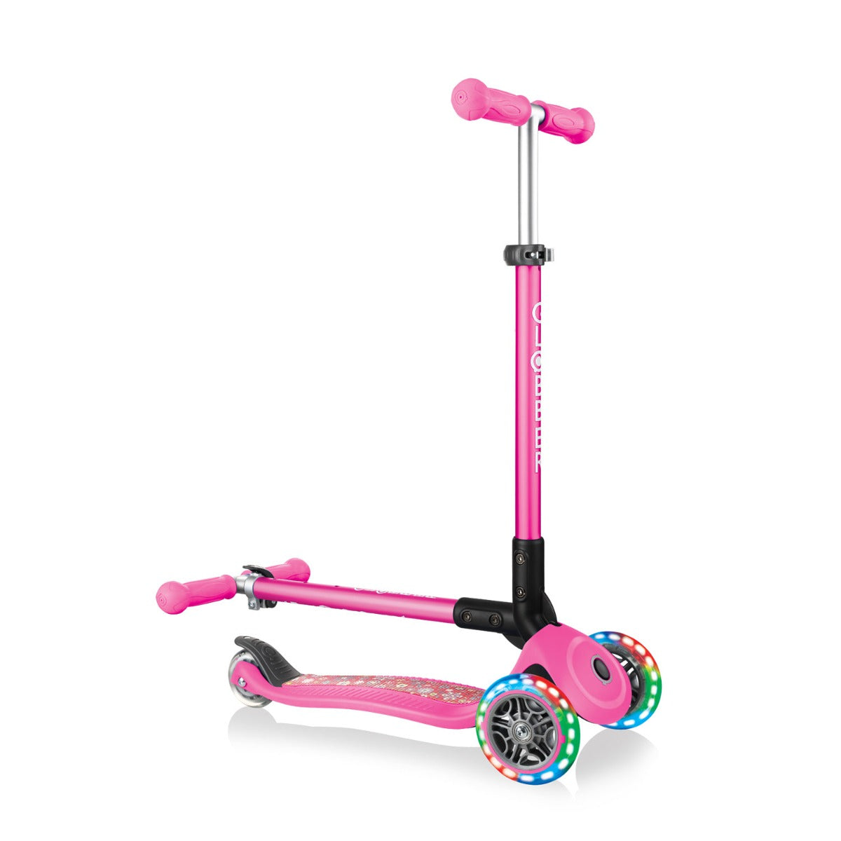 Globber Primo Foldable Fantasy Lights Scooter (LED Wheels) - 2 Designs - Pupsik Singapore