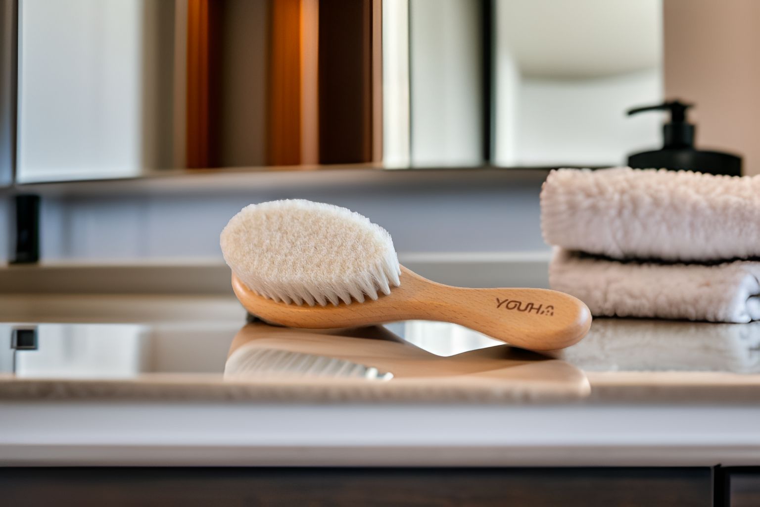 Youha Wooden Goats Wool Baby Hairbrush