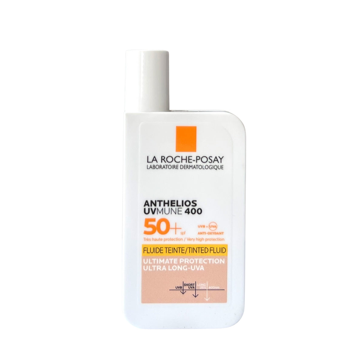 La Roche-Posay Anthelios UVMune 400 Invisible Fluid Tinted Sunscreen, SPF50+  - Made in France - Exp 02/26