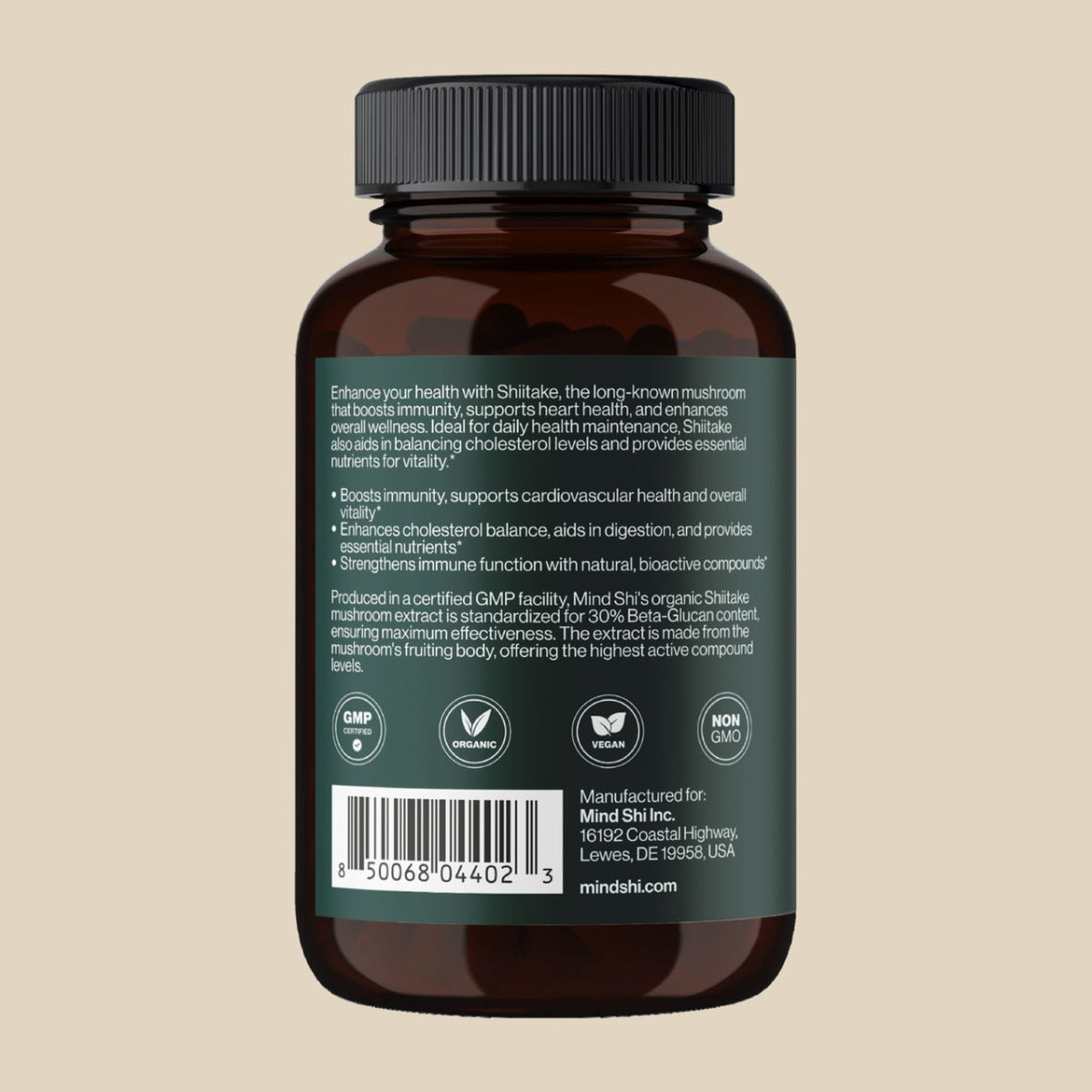 Mind Shi Shiitake Mushroom 1000mg, 60 Veg Caps (Exp 10/26)