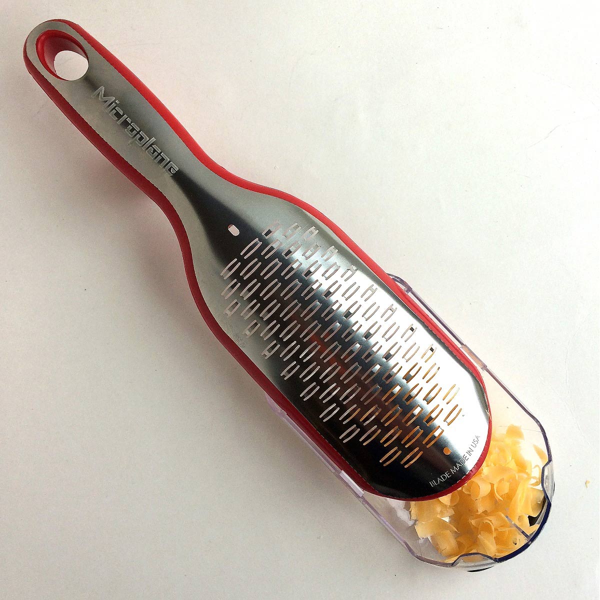 Microplane Elite Ribbon Cheese Grater with Catcher - Red