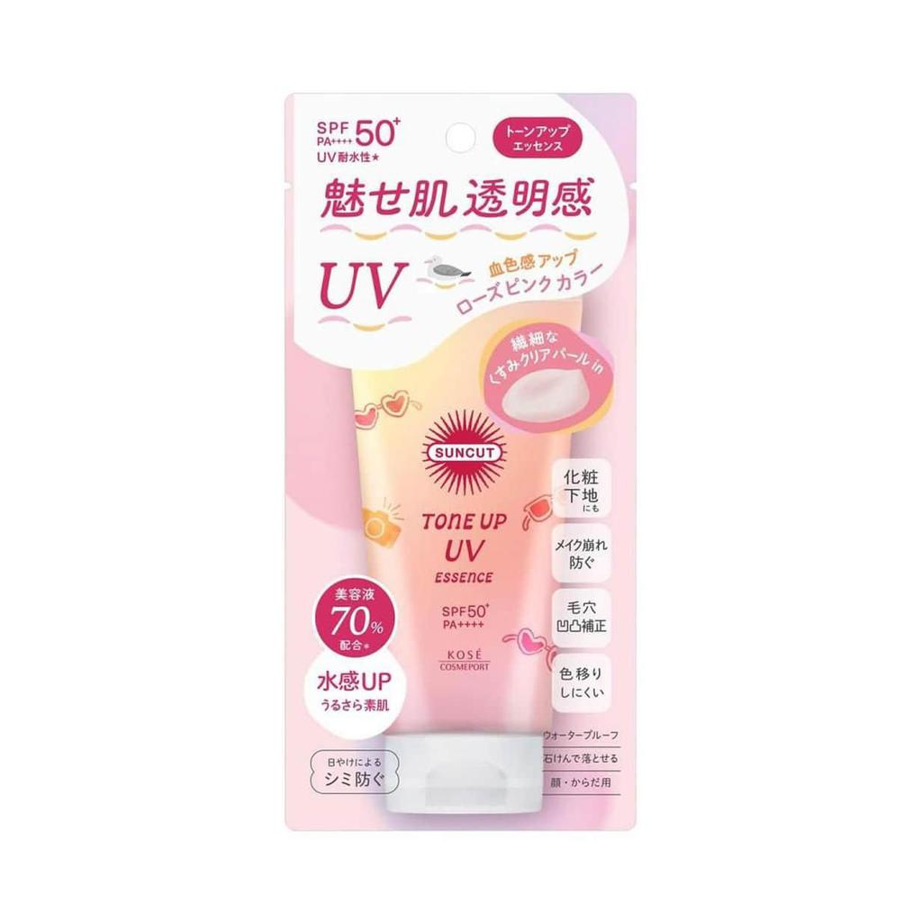 Kose Suncut Tone Up UV Essence Sunscreen SPF50+ PA++++, 80g - Rose Pink