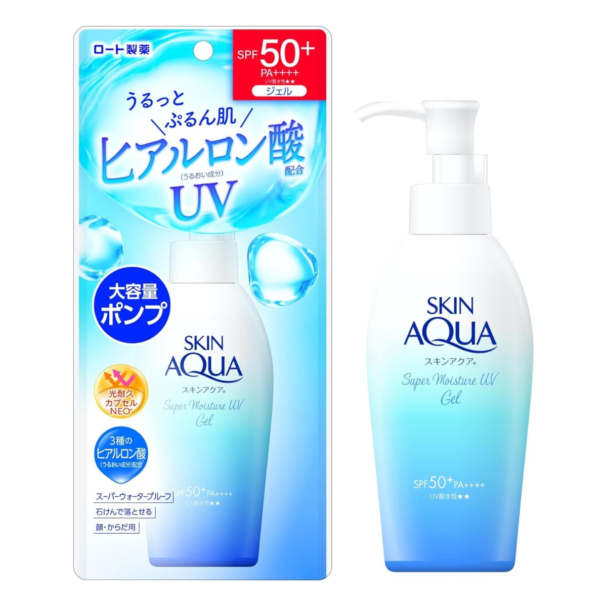 Skin Aqua UV Super Moisture Gel SPF50+ PA++++, 140g Pump Bottle - Exp 10/27