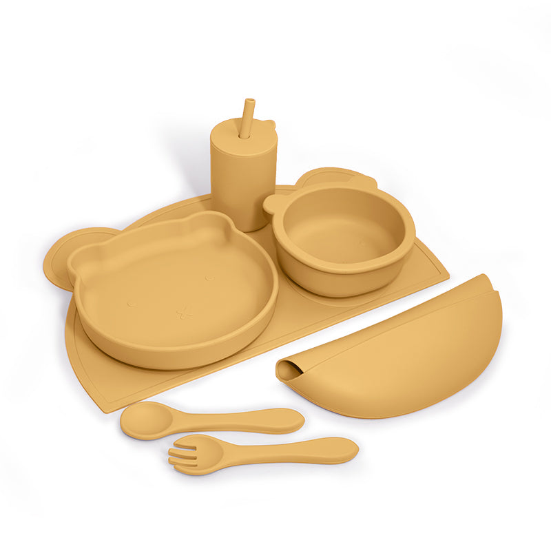 Biomom Silicone Feeding Set, Bear (2 Colors) - Pupsik Singapore