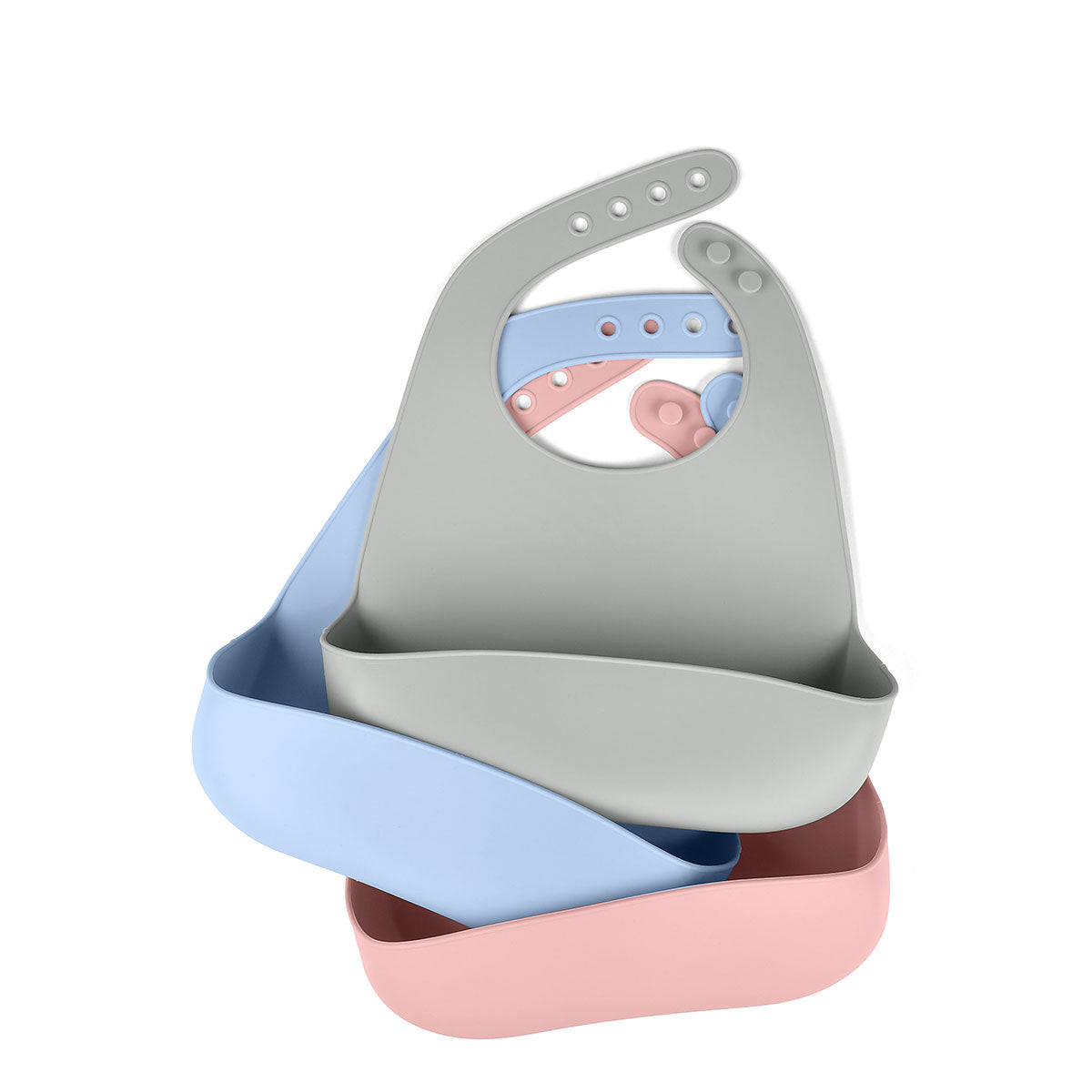 Biomom Silicone Peach-Shaped Baby Bib (5 Colors)