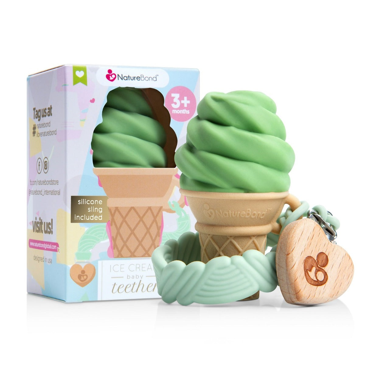 NatureBond Ice Cream Silicone Baby Teether (5 Colours)