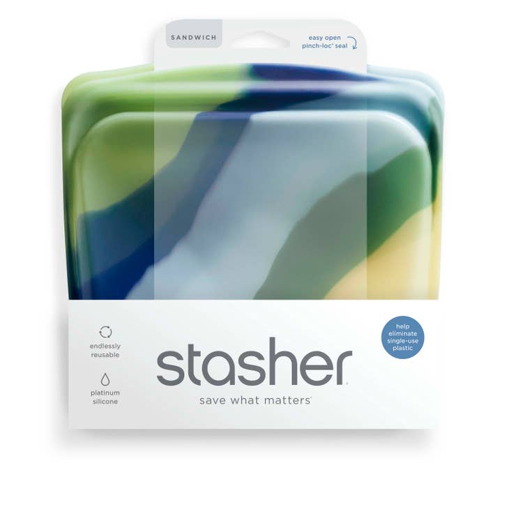 Stasher Reusable Silicone Sandwich Bag, 28 fl oz (17 Designs) - Pupsik Singapore