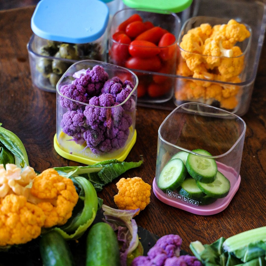 Yumbox Chop Chop Glass Storage Cubes, 3pc (3 Colours)