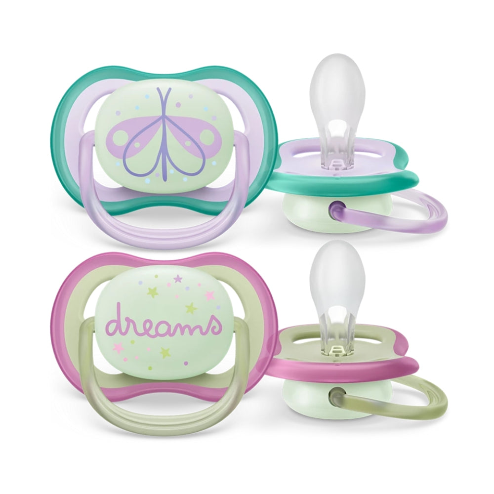 Philips Avent Ultra Air Night Pacifier, 2pk - 0-6M (2 colors)