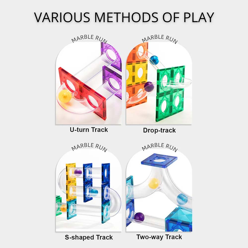 Mideer Colorful Magnetic Tiles - Marble Run 100pcs