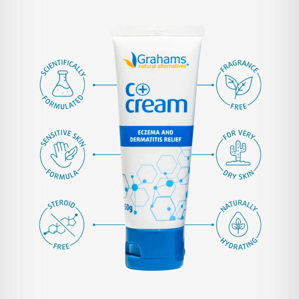 Grahams Natural C+ Eczema & Dermatitis Cream, 240g (Exp 08/27)