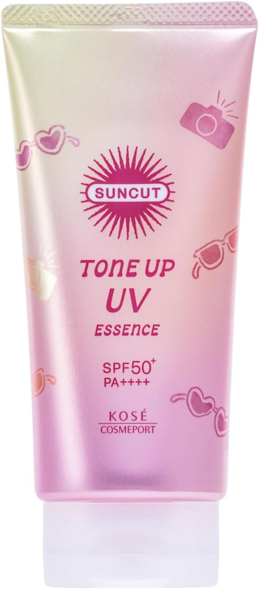 Kose Suncut Tone Up UV Essence Sunscreen SPF50+ PA++++, 80g - Rose Pink