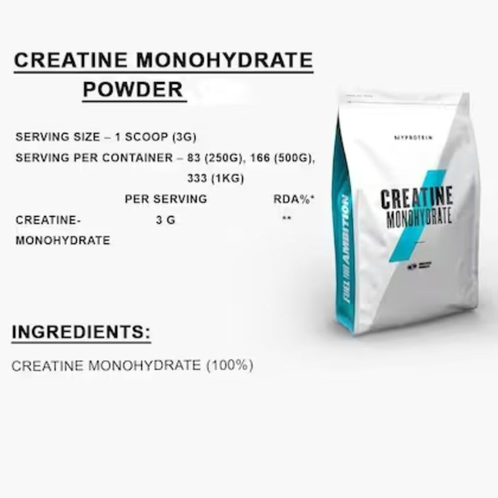 MyProtein Creatine Monohydrate Powder, 500g (Unflavoured) - Exp 09/27