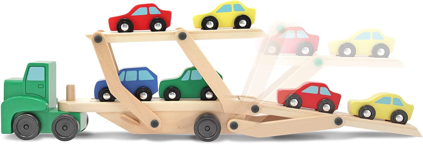 Melissa & Doug Car Carrier Truck & Cars Wooden Toy Set