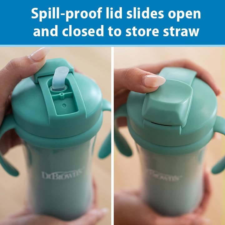 Dr. Brown’s Milestones Insulated Straw Cup, 10oz/300ml - 2pk (4 Colors) | 12M+