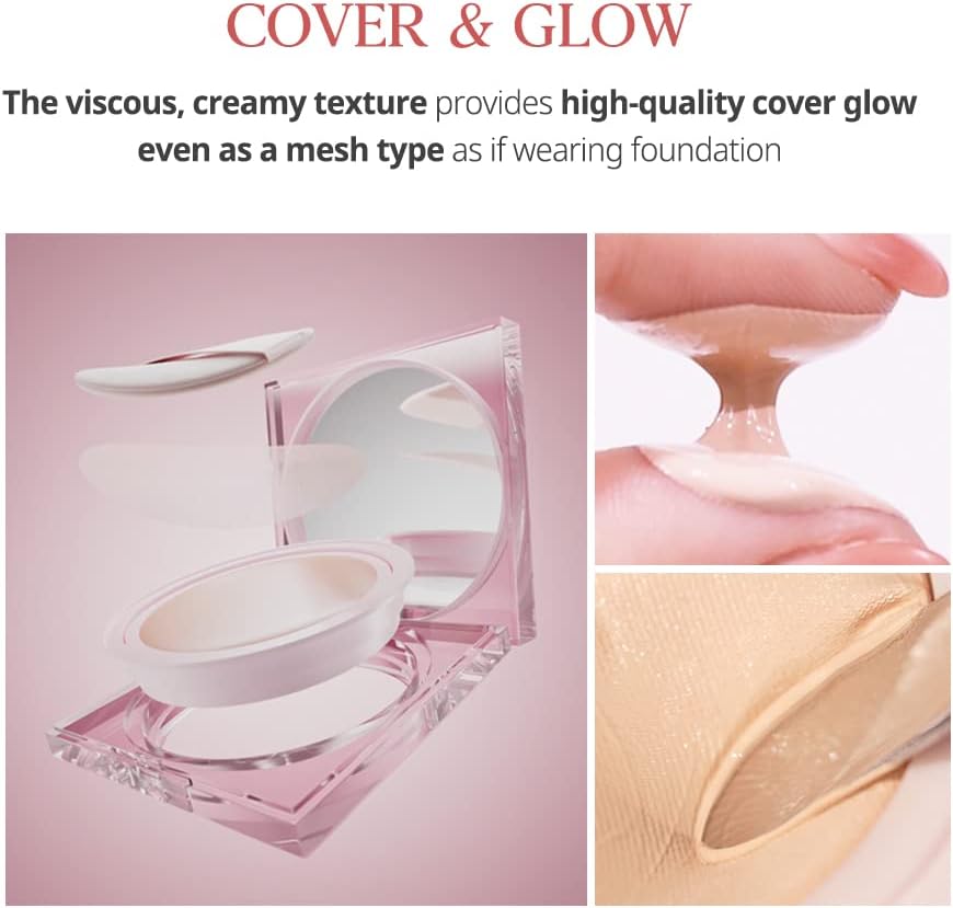 CLIO Kill Cover Mesh Glow Cushion + Refill Set - SPF50+ PA++++, 15g + 15g (3 Shades)