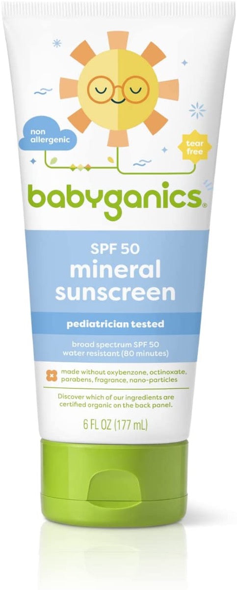 Babyganics SPF 50+ Baby Mineral Sunscreen Lotion (6oz, 177ml) (exp 12/25)