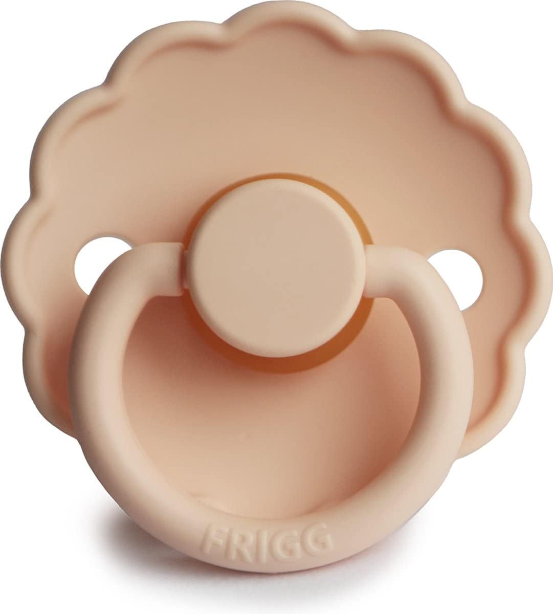 FRIGG Daisy Latex Baby Pacifiers, 1pk – Pink Cream (2 Sizes)