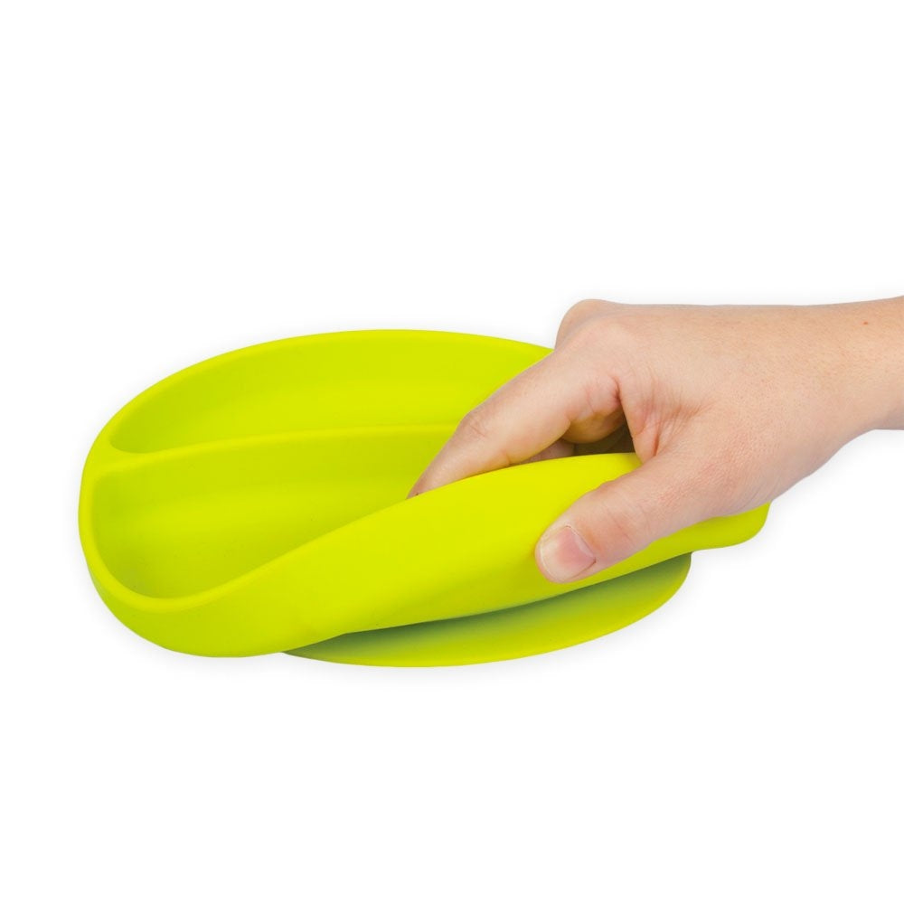 bbluv Miam Silicone Plate & Spoon Set - Lime