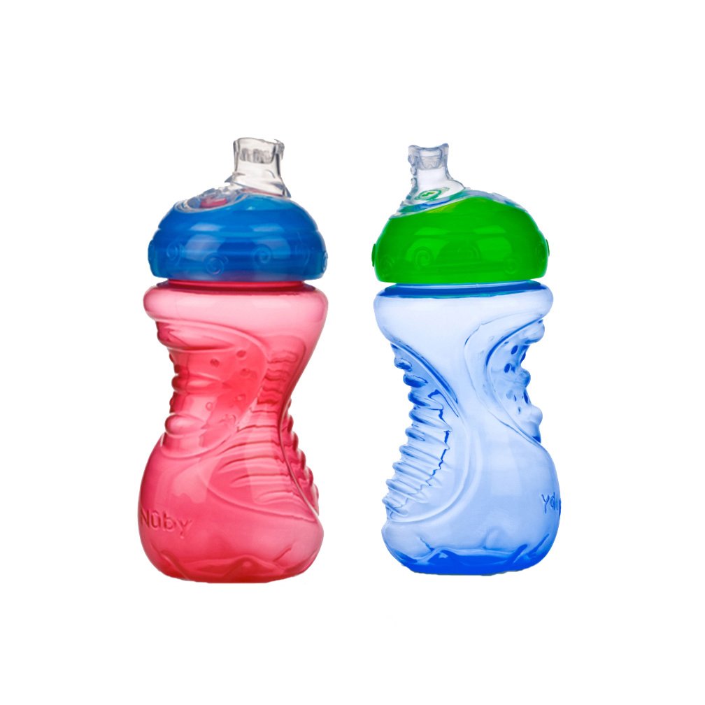Nuby No-Spill Easy Grip Soft Spout Cup, 10oz (2pk) - 1 Color